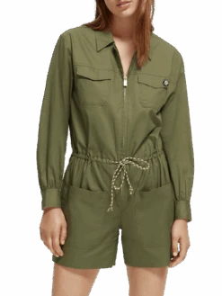 Scotch & Soda Long-Sleeved Utility Playsuit