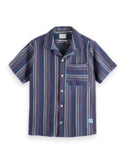 Scotch & Soda Structured Short Sleeve Stripe Shirt