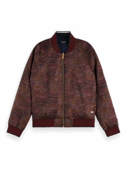 Scotch & Soda Feather Printed Reversible Bomber Jacket