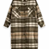 Scotch & Soda Wool Blend Check Long Shirt Jacket