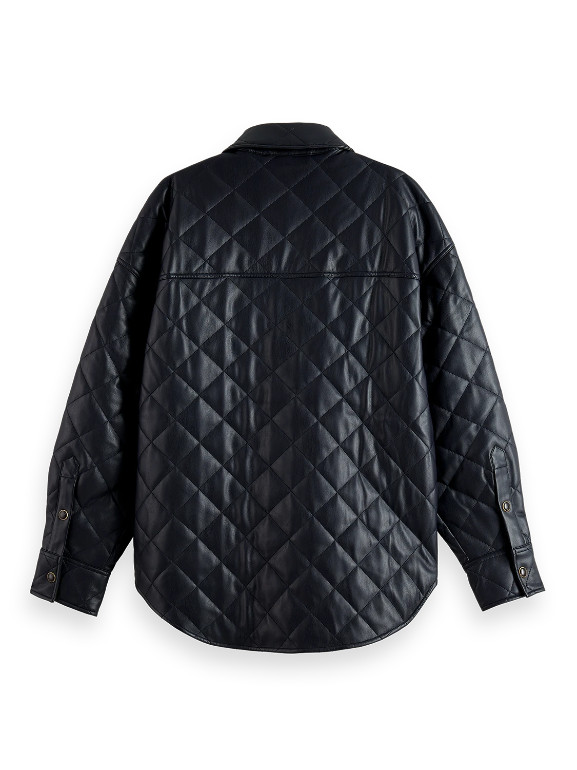 Scotch & Soda Faux Leather Quilted Shirt Jacket - Image 2