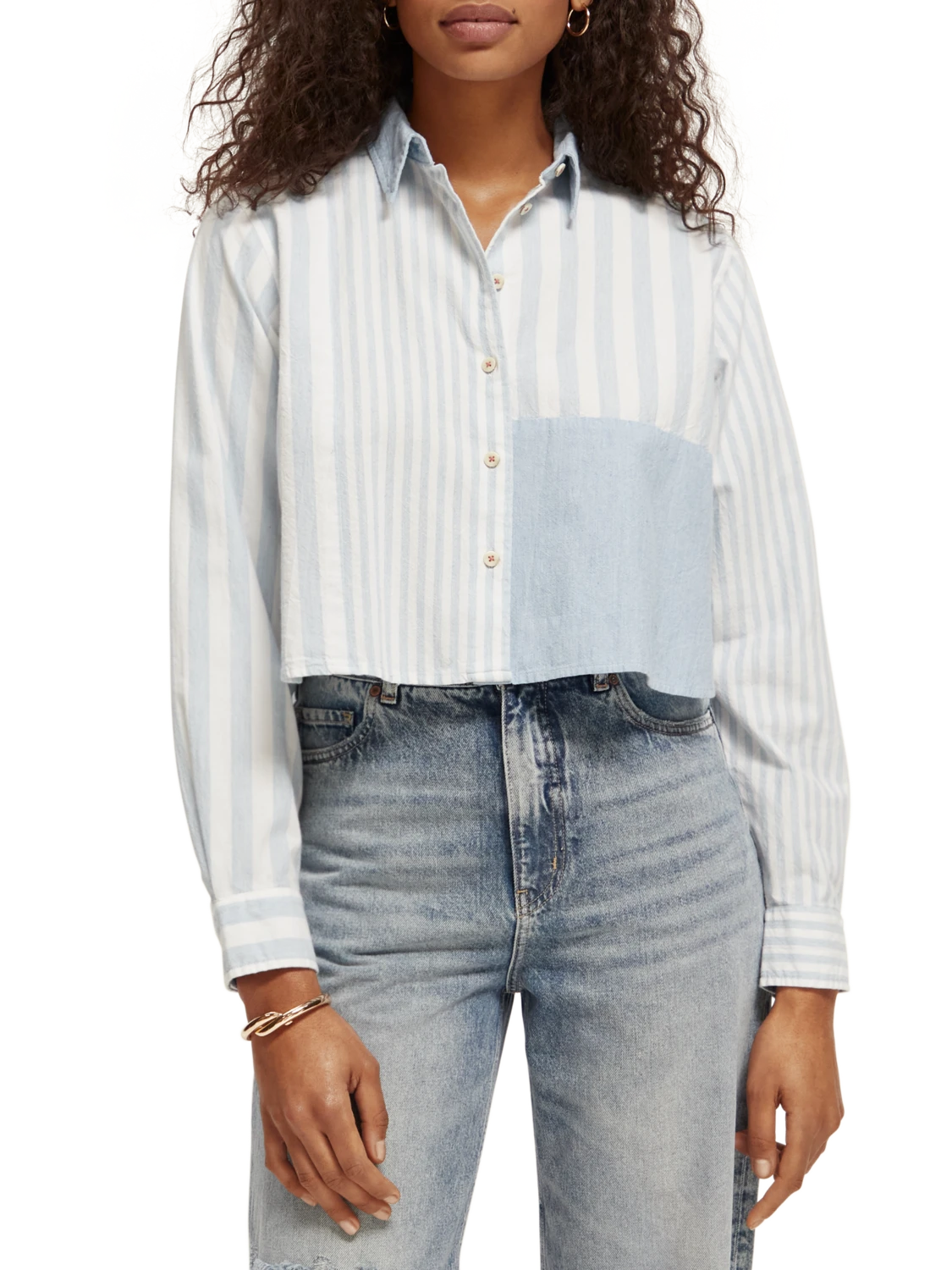 Scotch & Soda Cropped Boxy Fit Shirt