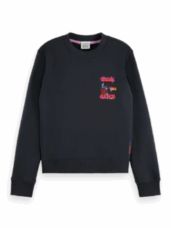 Scotch & Soda Graphic Print Regular Fit Crew-Neck Sweatshirt