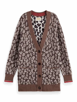 Scotch & Soda Animal Printed Jacquard Reversible Cardigan