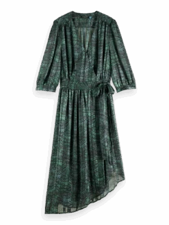 Scotch & Soda Printed Asymmetric Wrap Dress