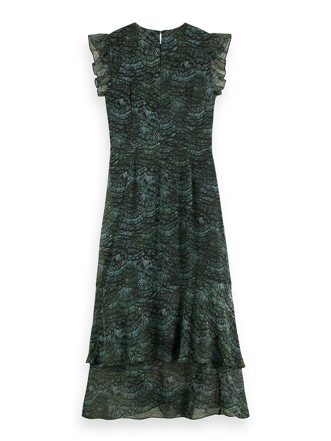 Scotch & Soda Feather Printed Midi Flounce Dress - Image 2
