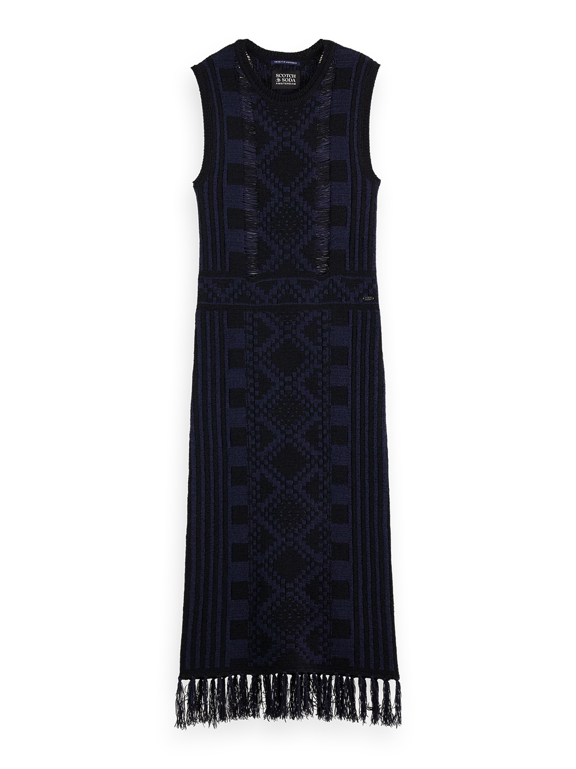 Scotch & Soda Fringe Hem Knit Dress