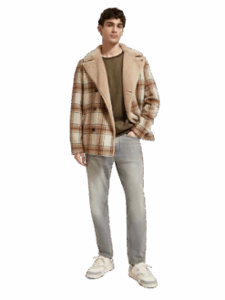 Scotch & Soda Wool Blend Teddy Lined Peacoat