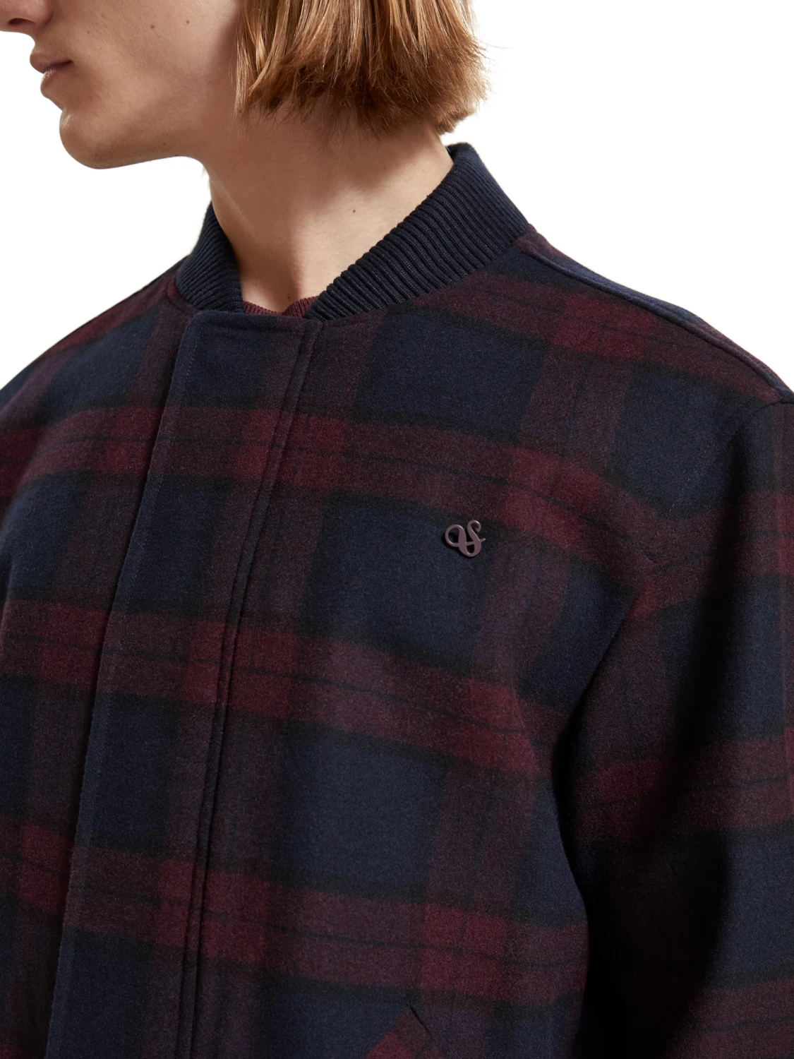 Scotch & Soda Wool Blend Check Bomber Jacket - Image 5