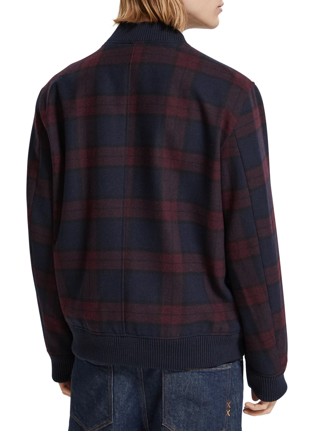 Scotch & Soda Wool Blend Check Bomber Jacket - Image 4