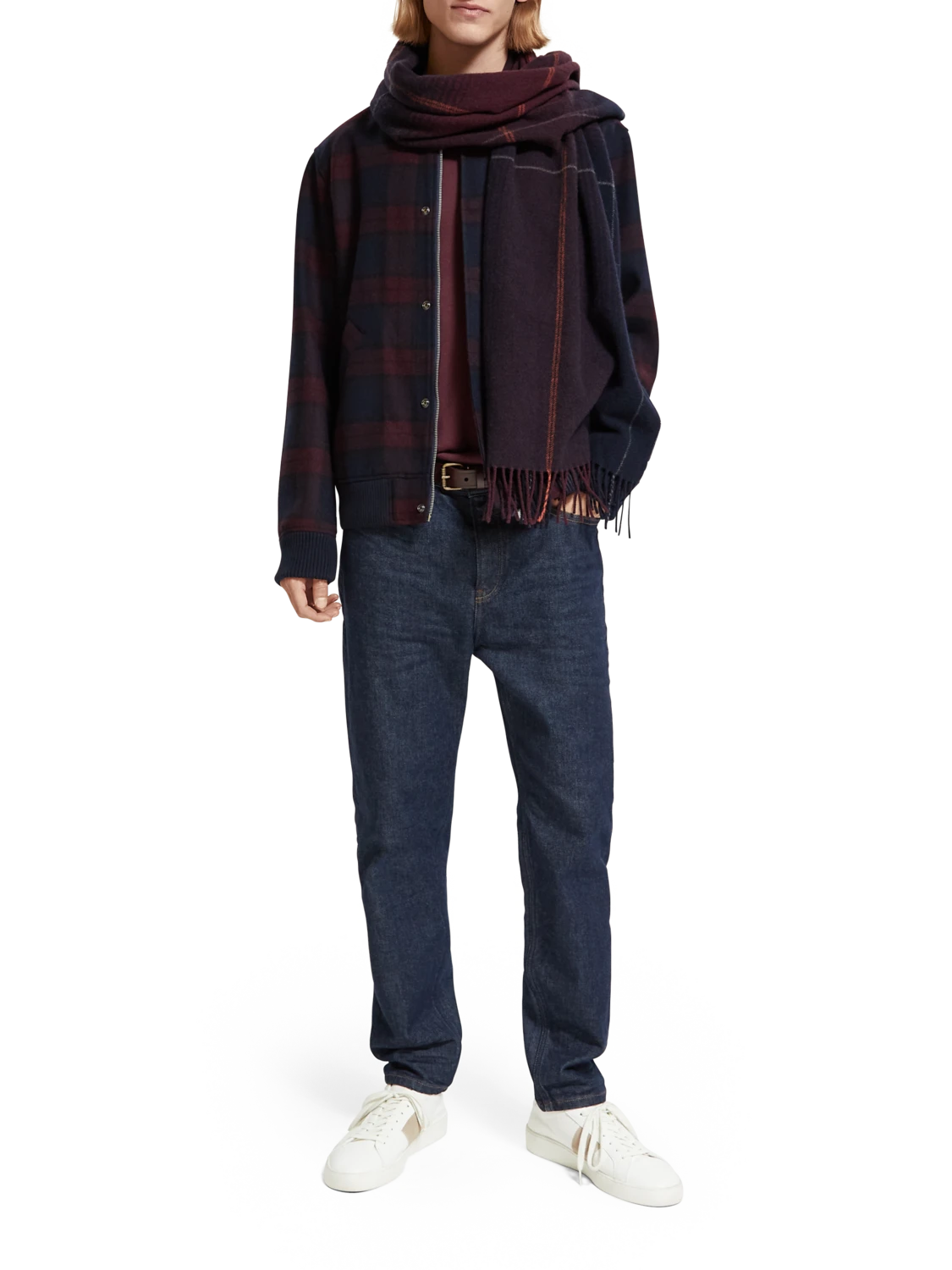 Scotch & Soda Wool Blend Check Bomber Jacket - Image 9