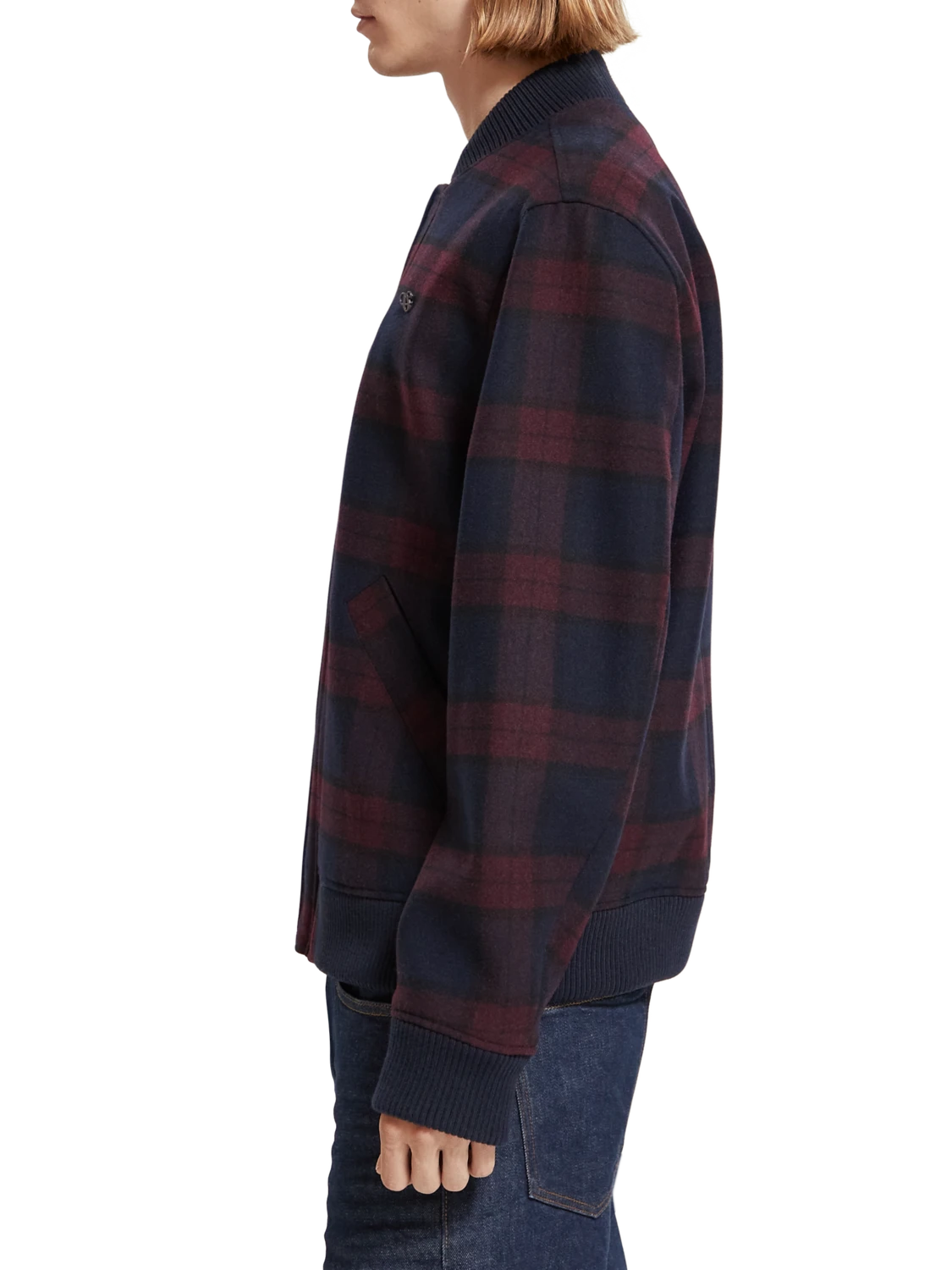 Scotch & Soda Wool Blend Check Bomber Jacket - Image 10