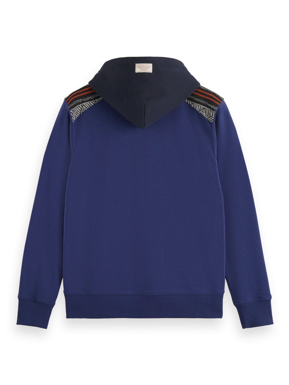 Scotch & Soda Regular Fit Mixed Fabric Hoodie In Organic Cotton - Image 7