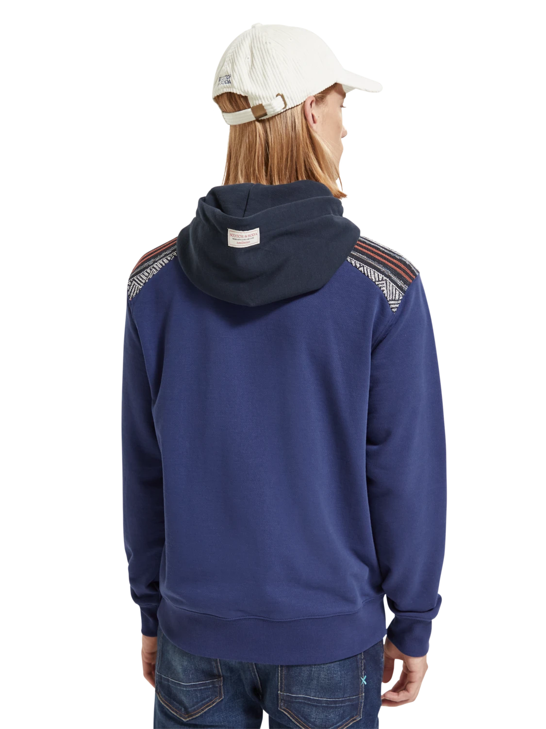 Scotch & Soda Regular Fit Mixed Fabric Hoodie In Organic Cotton - Image 2