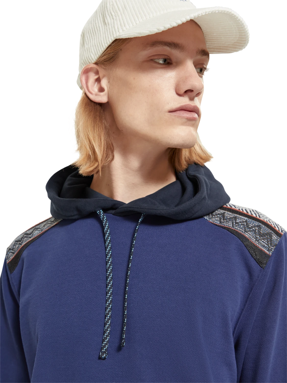 Scotch & Soda Regular Fit Mixed Fabric Hoodie In Organic Cotton - Image 3