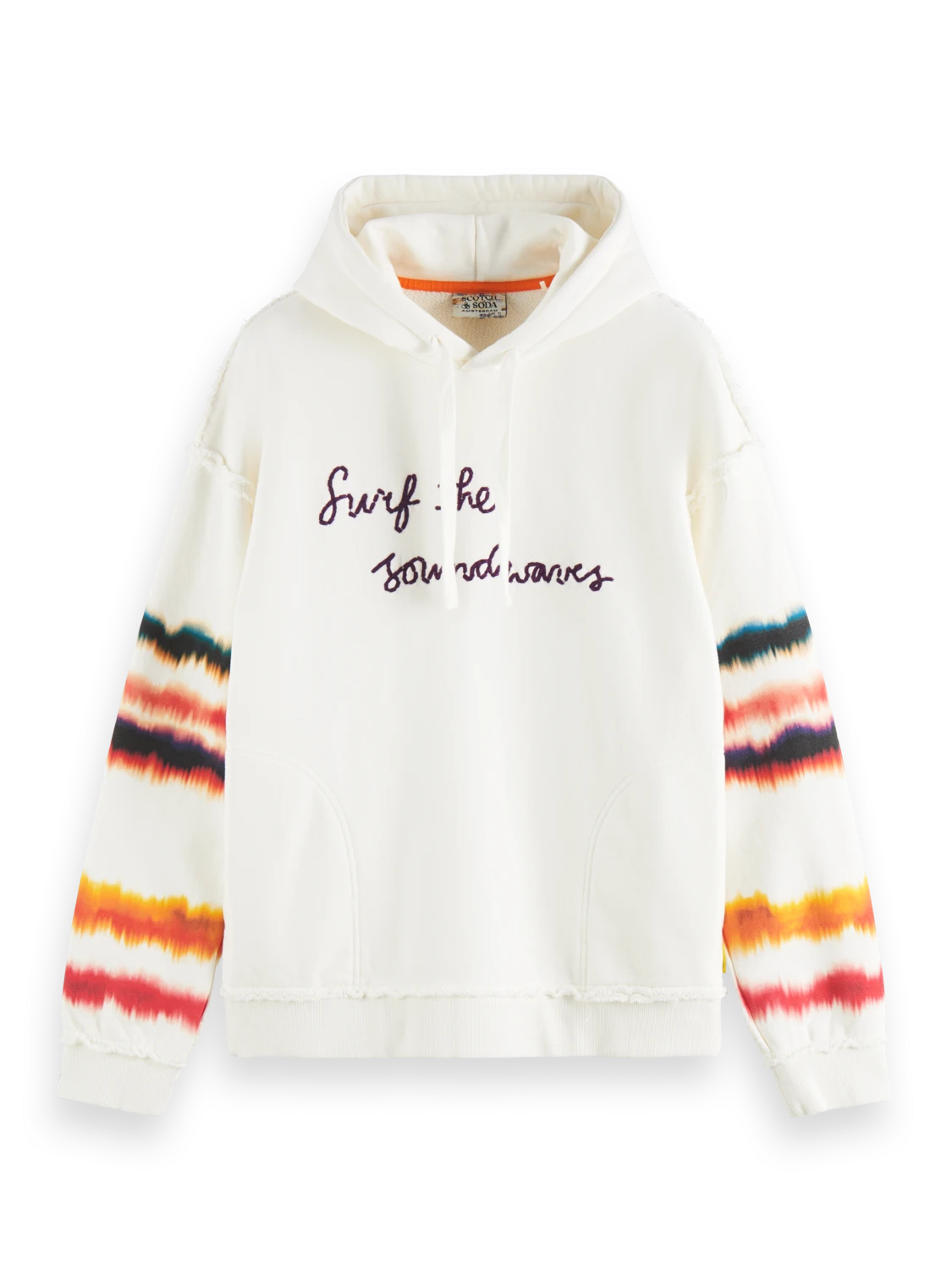 Scotch & Soda Relaxed Fit Raw Edge Artwork Hoodie Organic Cotton - Image 6