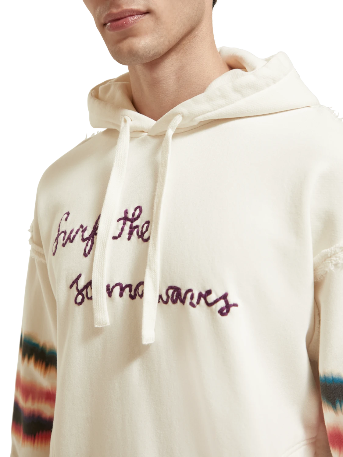 Scotch & Soda Relaxed Fit Raw Edge Artwork Hoodie Organic Cotton - Image 4