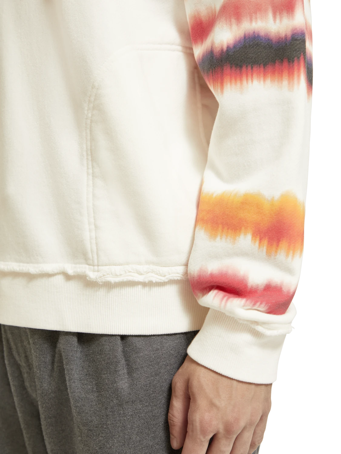 Scotch & Soda Relaxed Fit Raw Edge Artwork Hoodie Organic Cotton - Image 5