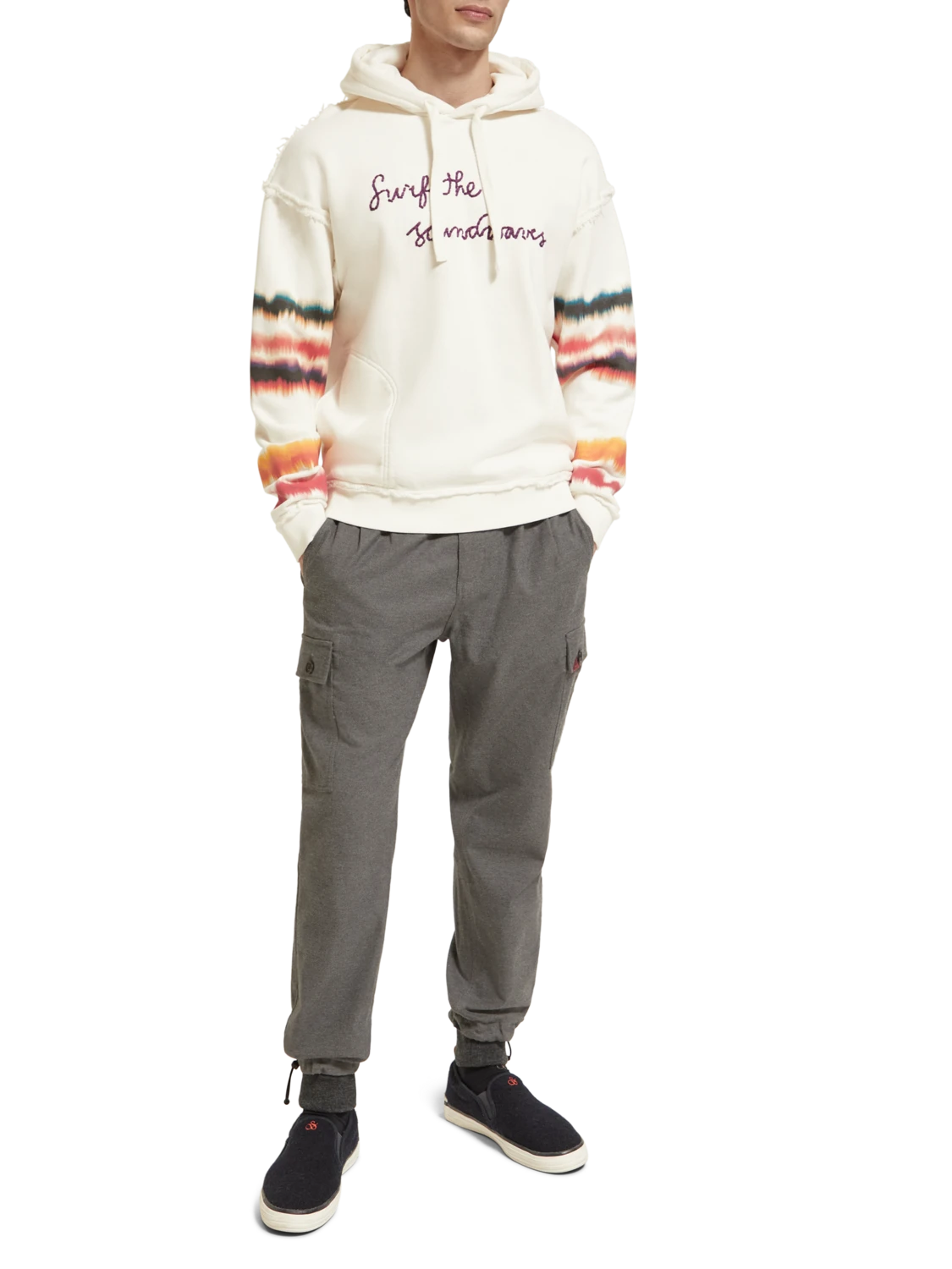 Scotch & Soda Relaxed Fit Raw Edge Artwork Hoodie Organic Cotton - Image 2