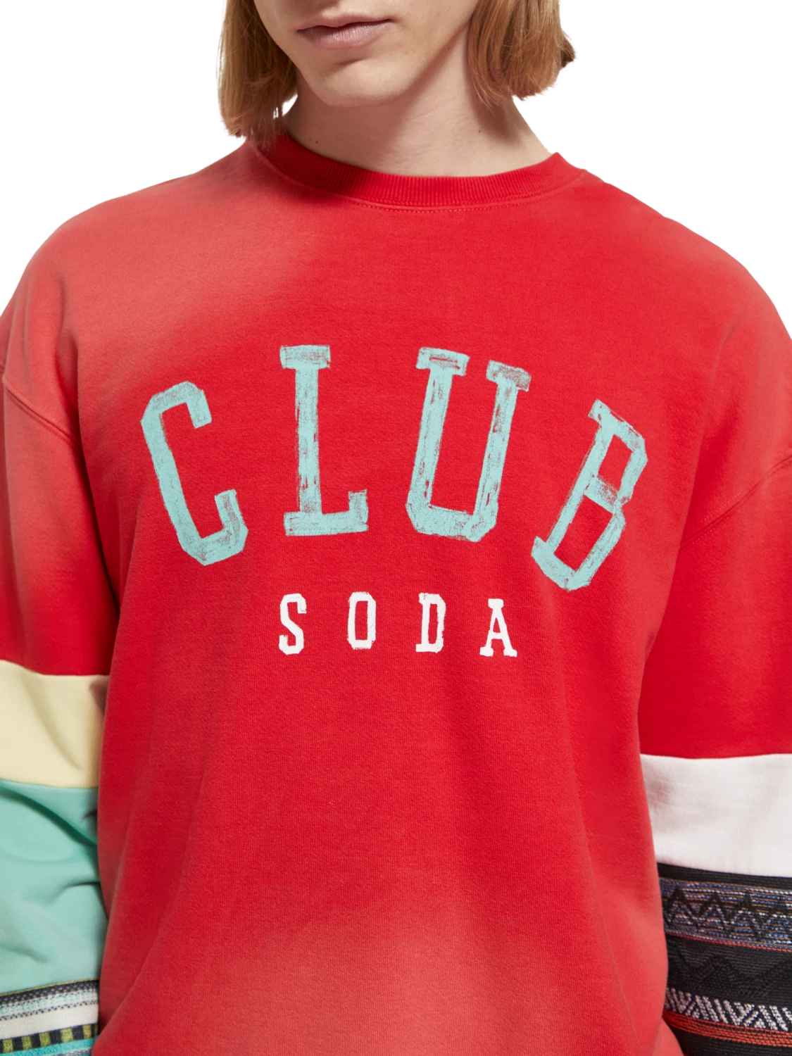 Scotch & Soda Relaxed Fit Club Applique Sweatshirt In Organic Cotton - Image 3