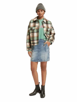 Scotch & Soda Green Check Short Jacket