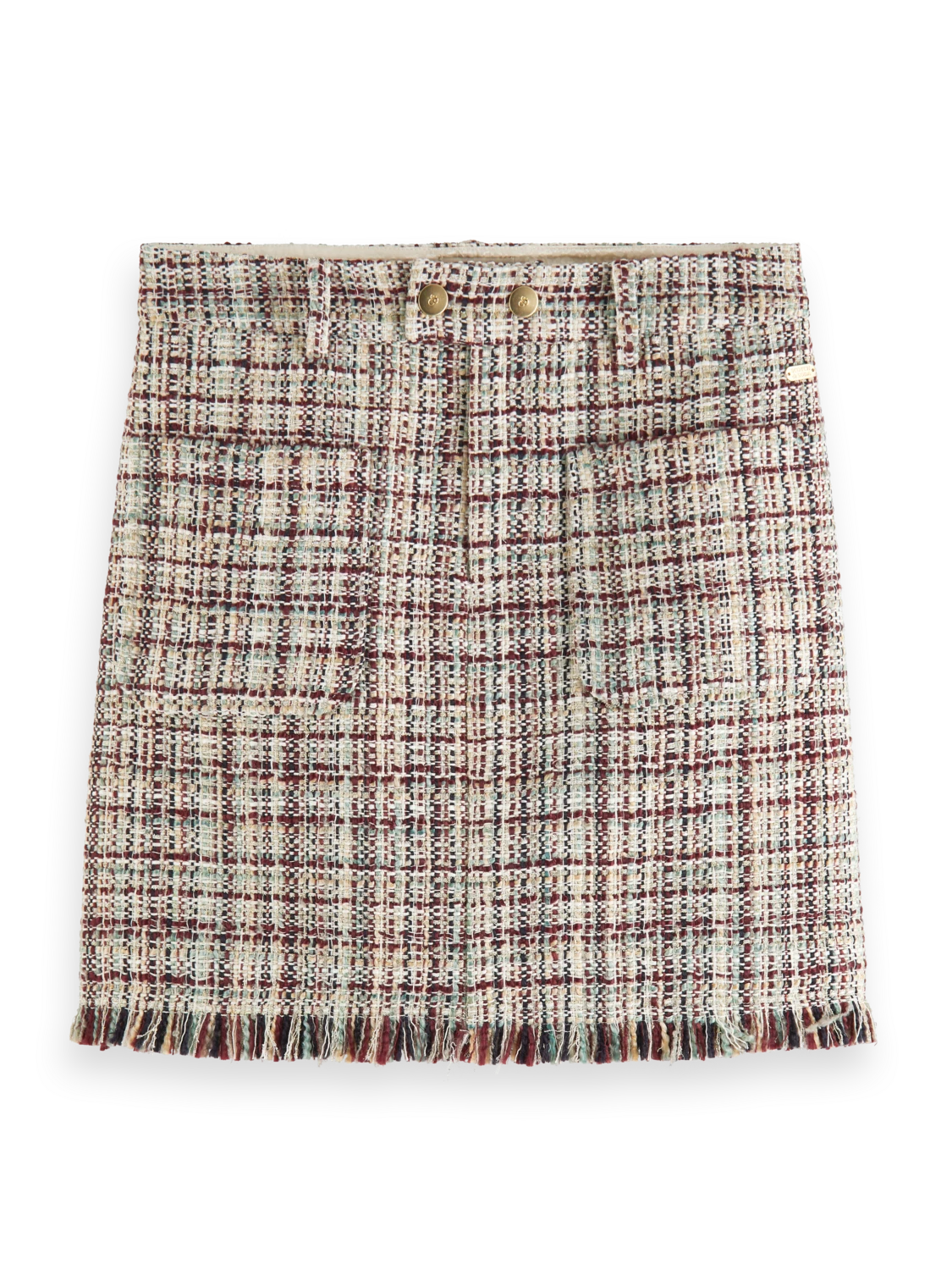 Scotch & Soda Boucle Tweed High Rise Mini Skirt - Image 6