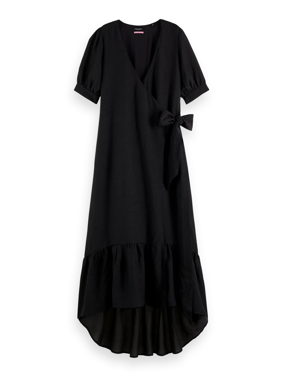 Scotch & Soda Short Sleeve V-Neck Midi Wrap Dress