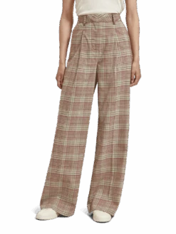 Scotch & Soda Rose Pleated High-Rise Check Pant
