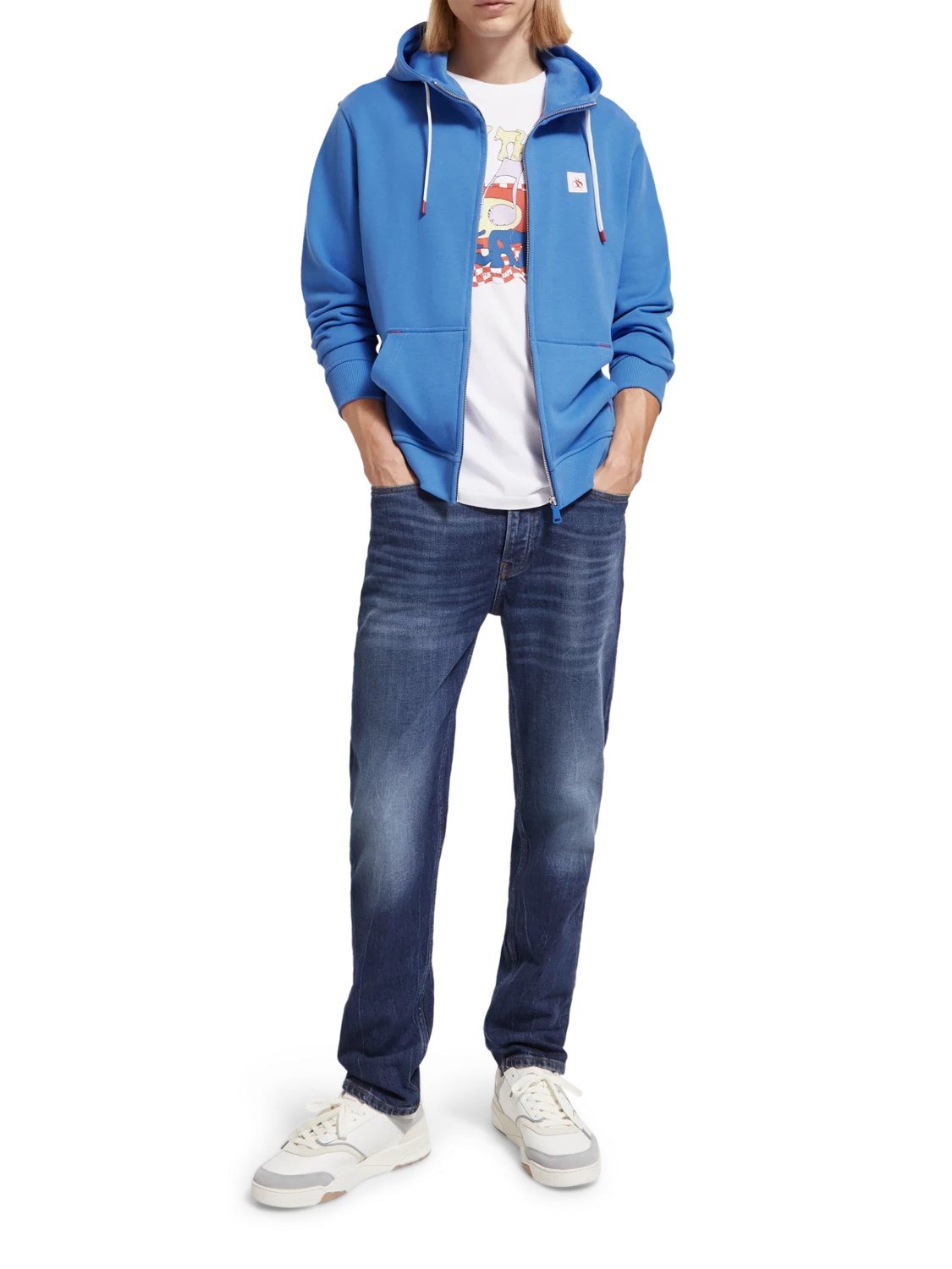 Scotch & Soda Essential Badge Logo Zip Up Hoodie - Image 18