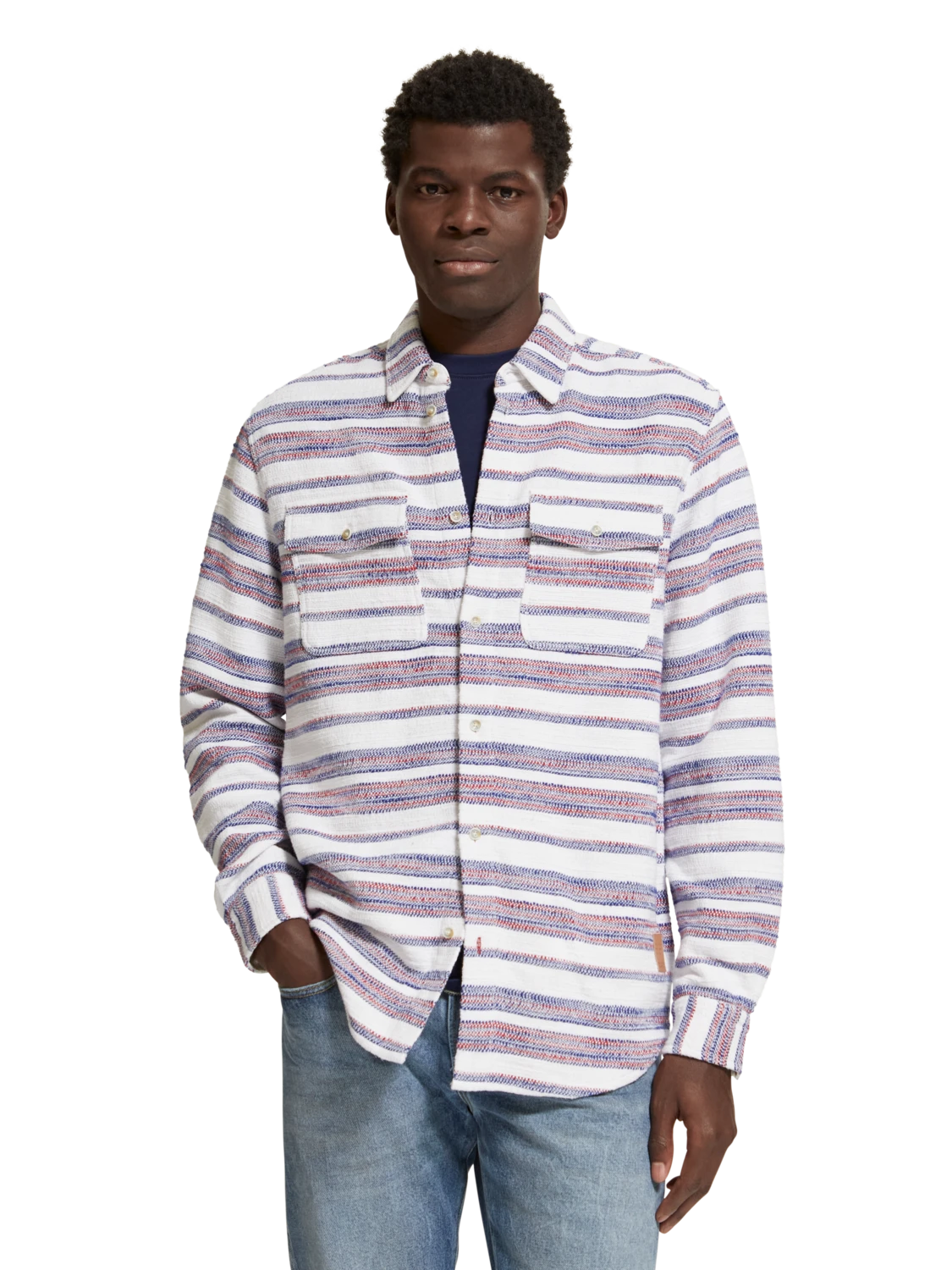 Scotch & Soda Basket Weave Gradient Stripe Shirt