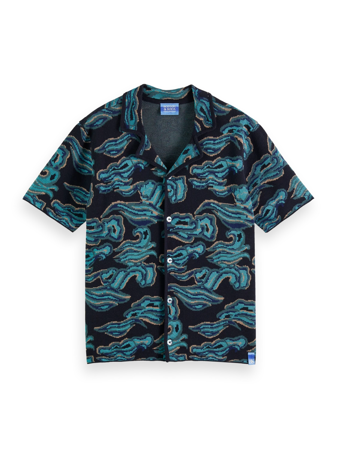 Scotch & Soda Jacquard Knit Short Sleeve Shirt - Image 6