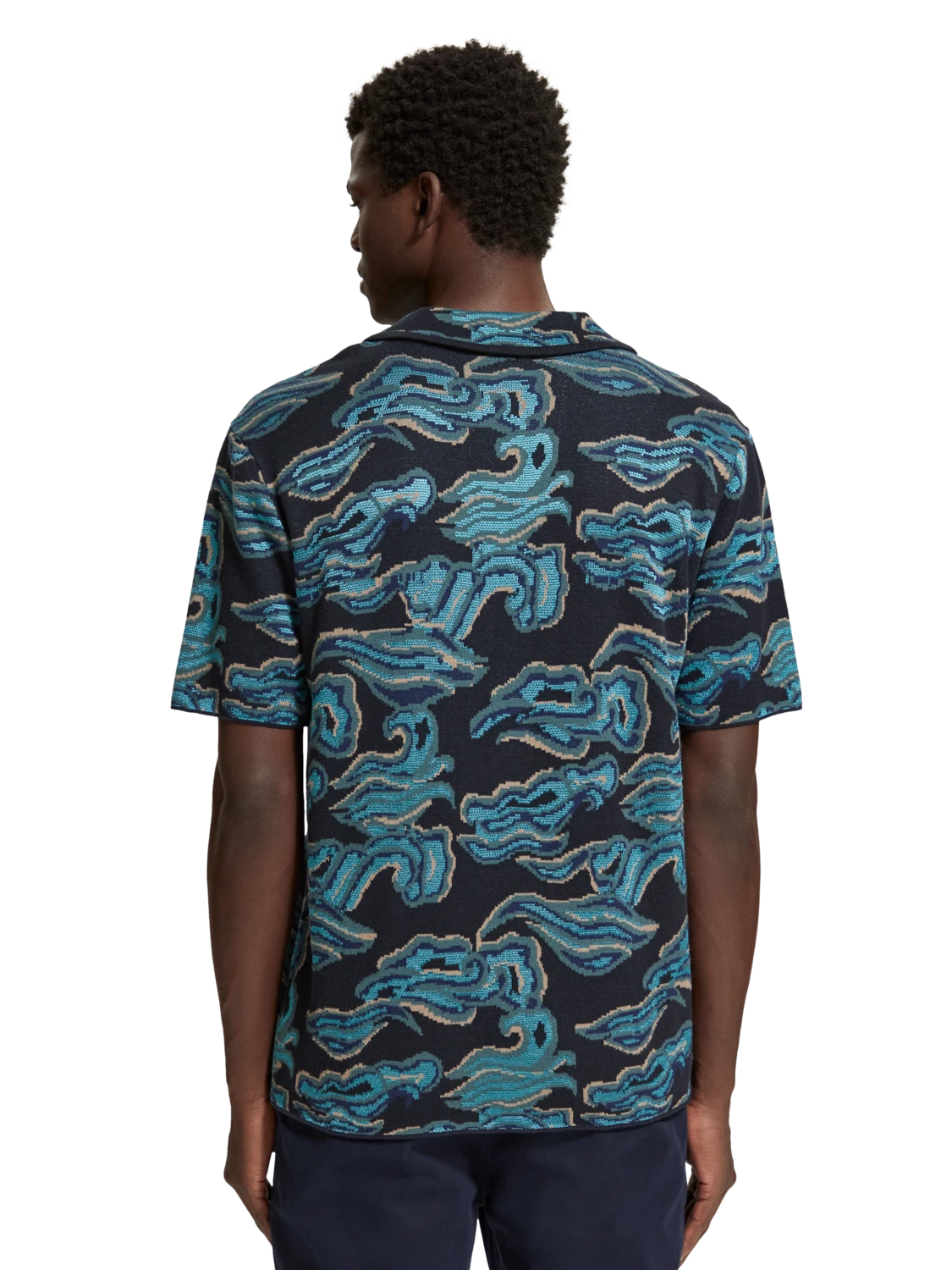 Scotch & Soda Jacquard Knit Short Sleeve Shirt - Image 4