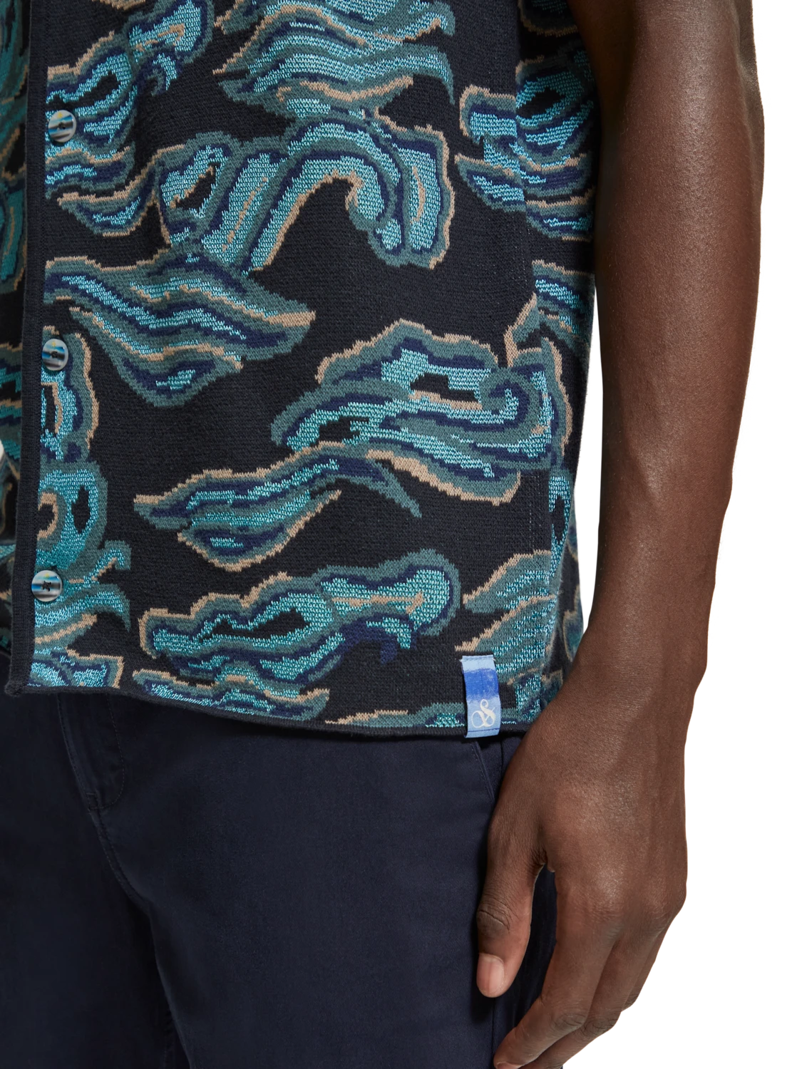 Scotch & Soda Jacquard Knit Short Sleeve Shirt - Image 5