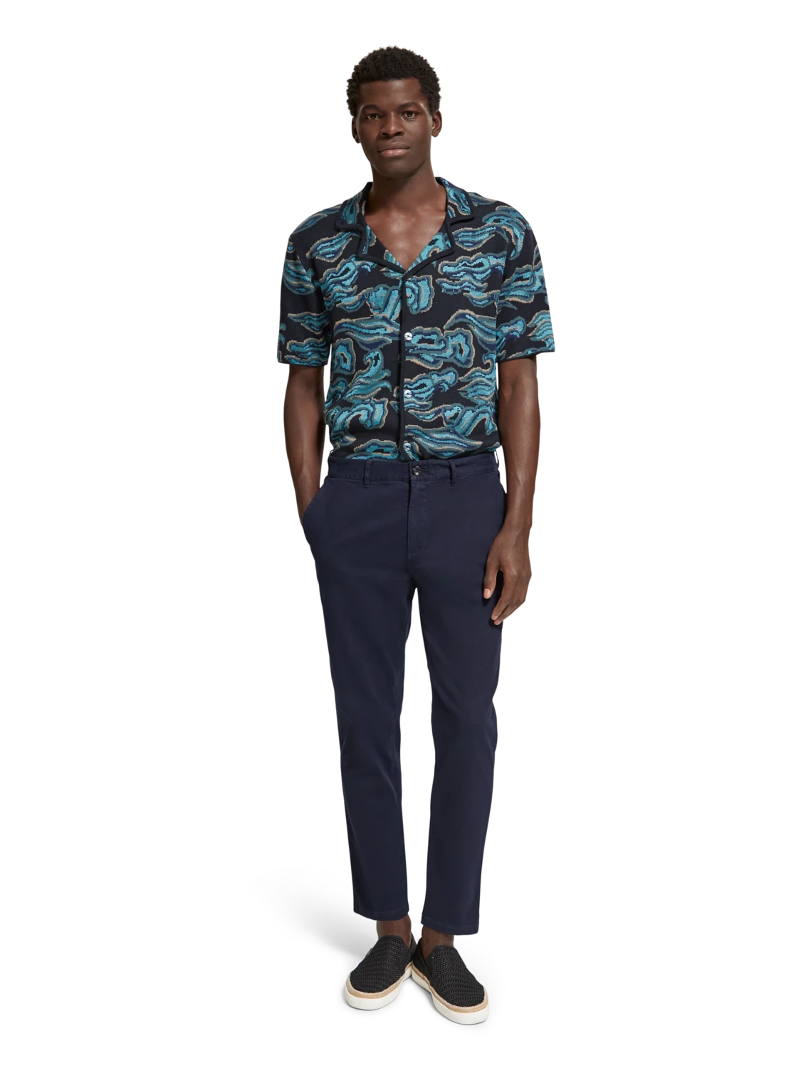 Scotch & Soda Jacquard Knit Short Sleeve Shirt - Image 3