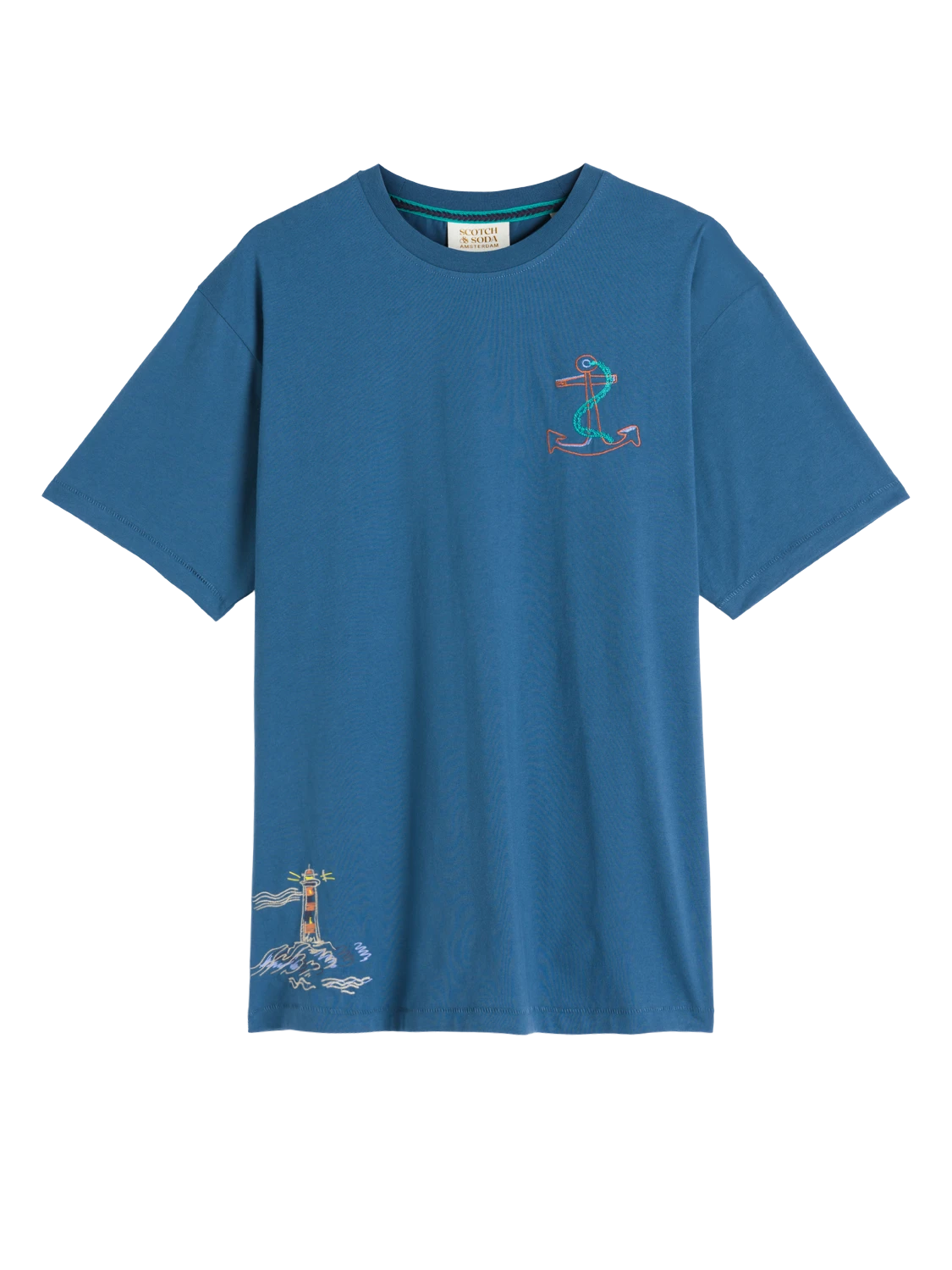 Scotch & Soda Placed Embroidery Artwork T-Shirt