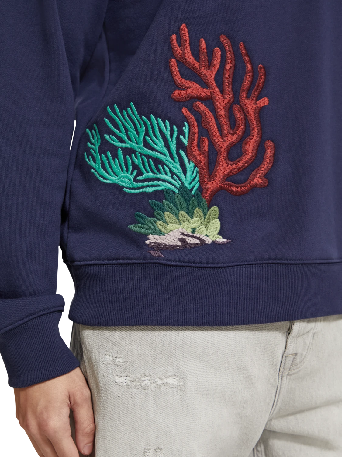 Scotch & Soda Coral Embroidered Sweatshirt - Image 3