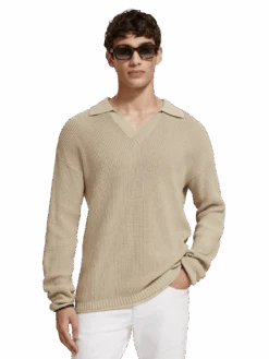 Scotch & Soda Long Sleeve Knit Polo