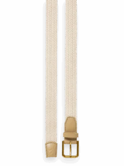 Scotch & Soda Leather Trimmed Canvas Cord Belt