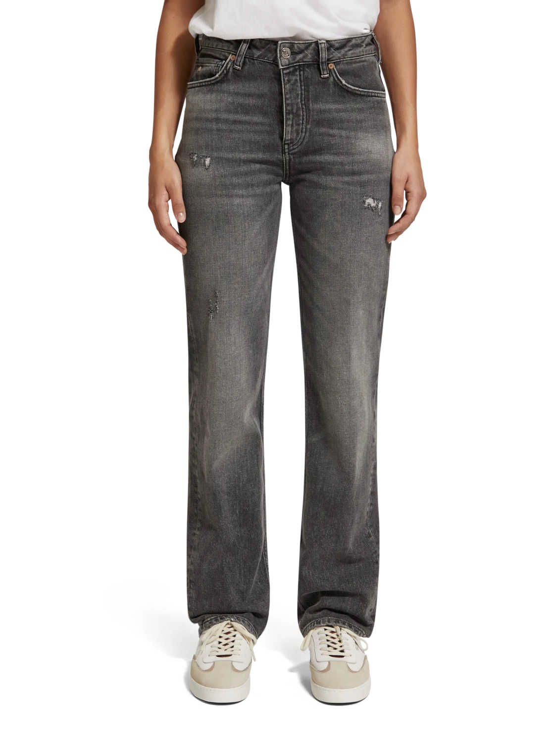 Scotch & Soda Sky Plus High Rise Straight Jeans | True North Light