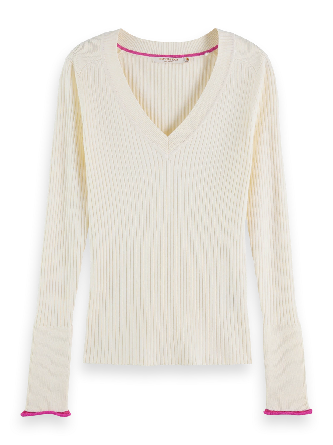 Scotch & Soda Ribbed V-Neck Pullover - Image 6