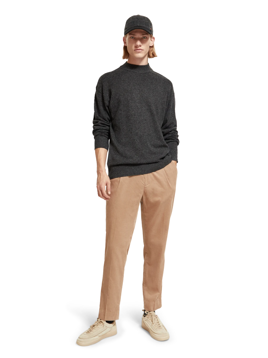 Scotch & Soda Dropped Shoulder Basic Mock Neck Pullover