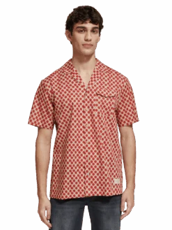 Scotch & Soda Polka Dot Printed Short Sleeve Shirt