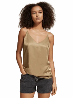 Scotch & Soda Camisole Woven Front Jersey Back