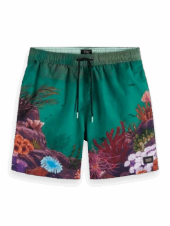 Scotch & Soda Mid Length Swim Short Placement Print
