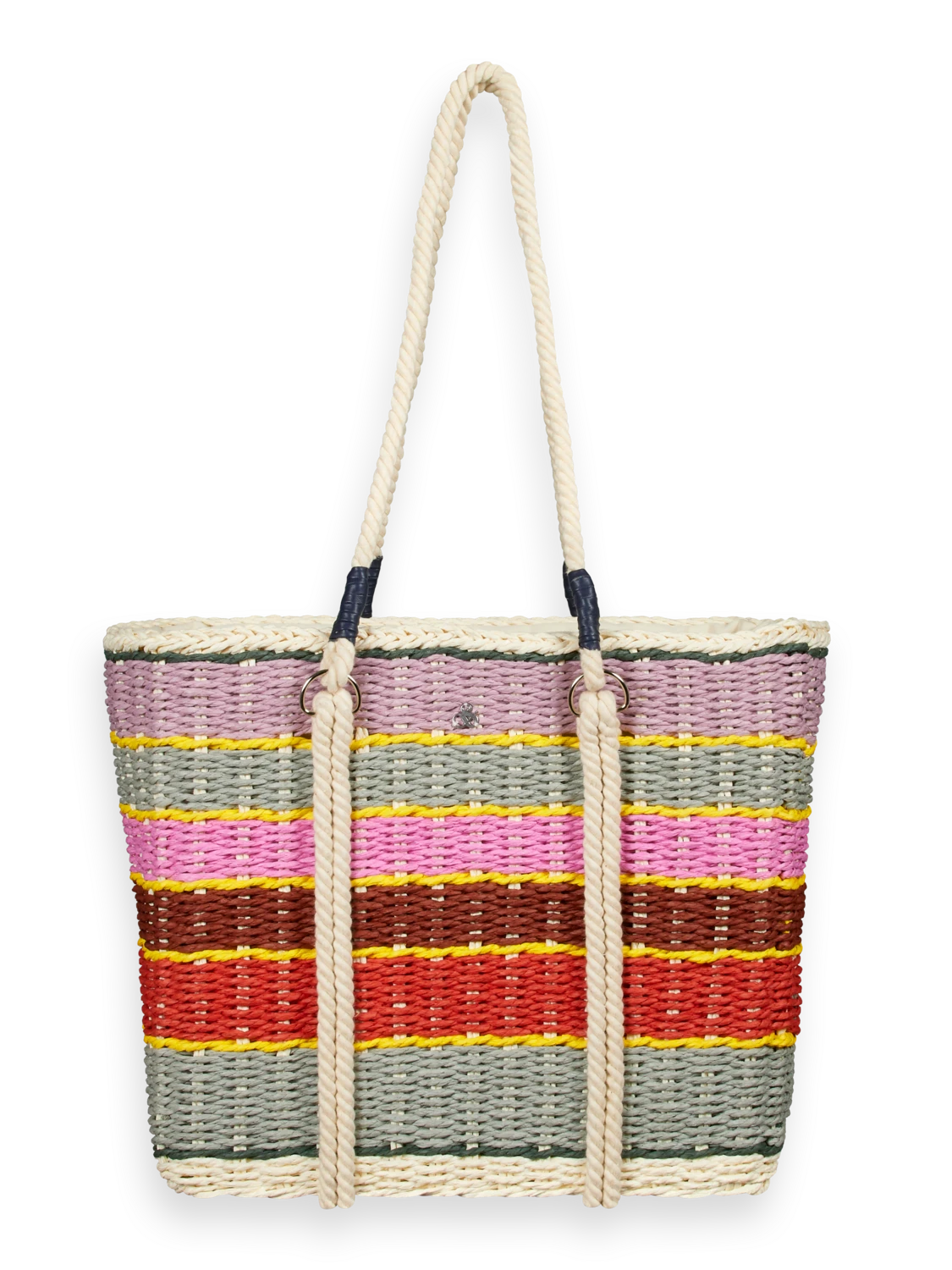 Scotch & Soda Striped Straw Tote Bag - Image 2