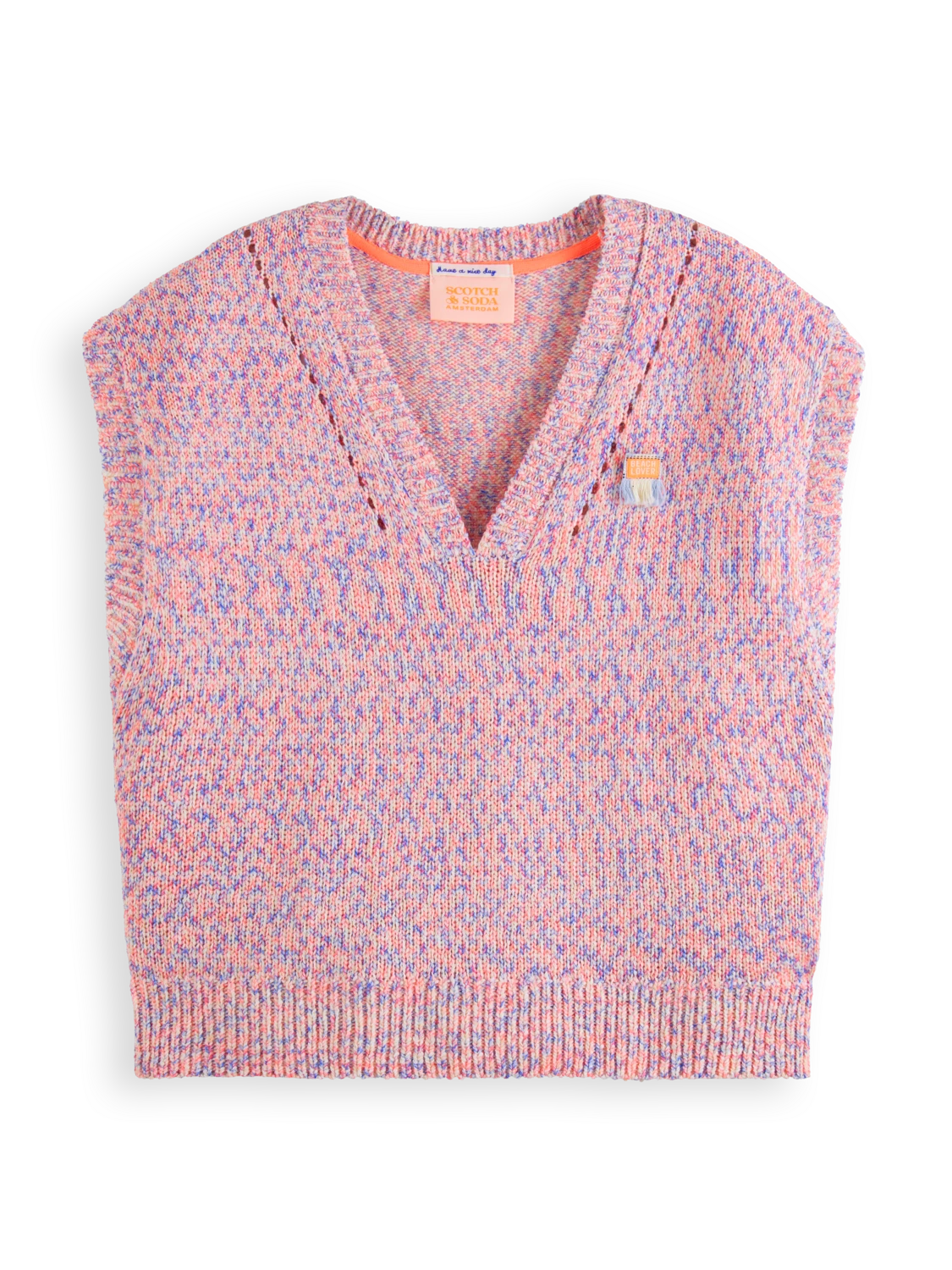 Scotch & Soda Space Dye V Neck Knitted Tank - Image 2