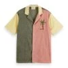 Scotch & Soda Colour-Block Embroidered Towelling Camp Shirt