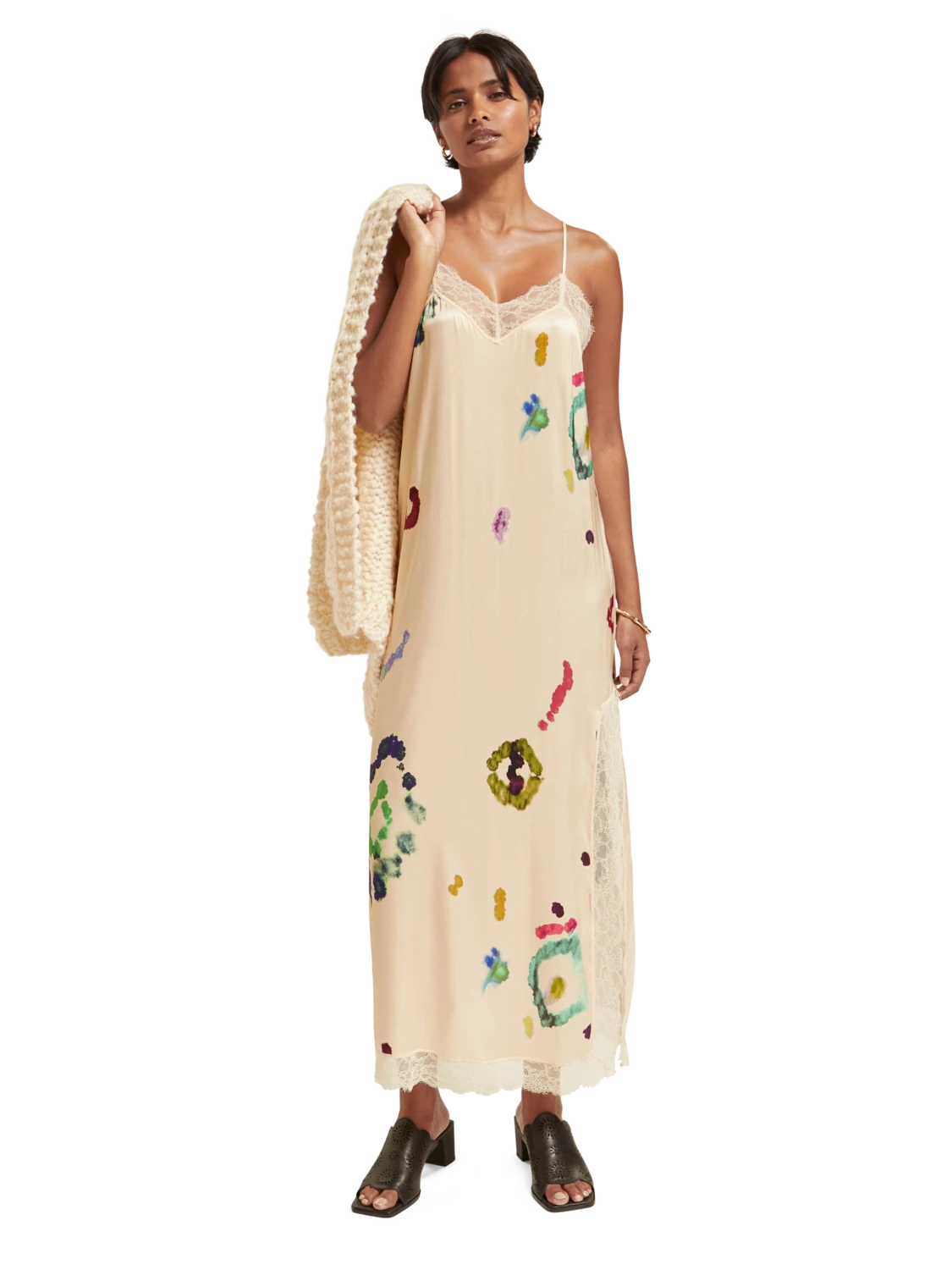 Scotch & Soda Cami Maxi Dress With Lace Detail