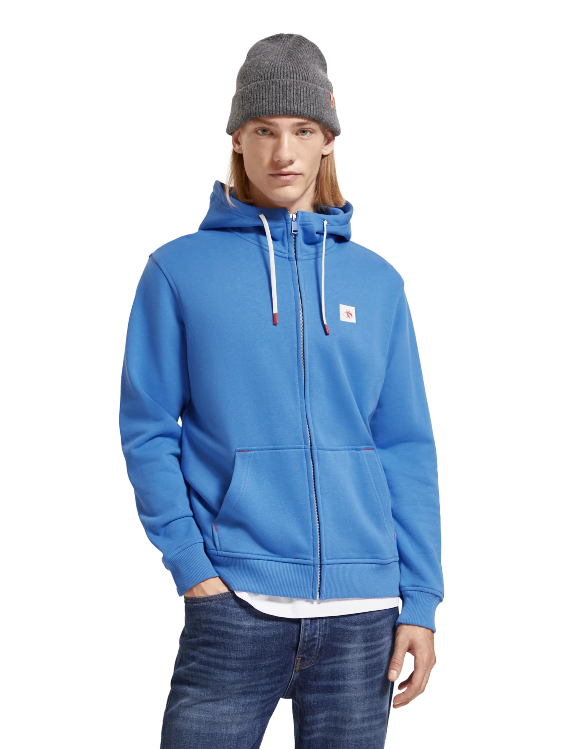 Scotch & Soda Essential Badge Logo Zip Up Hoodie - Image 2