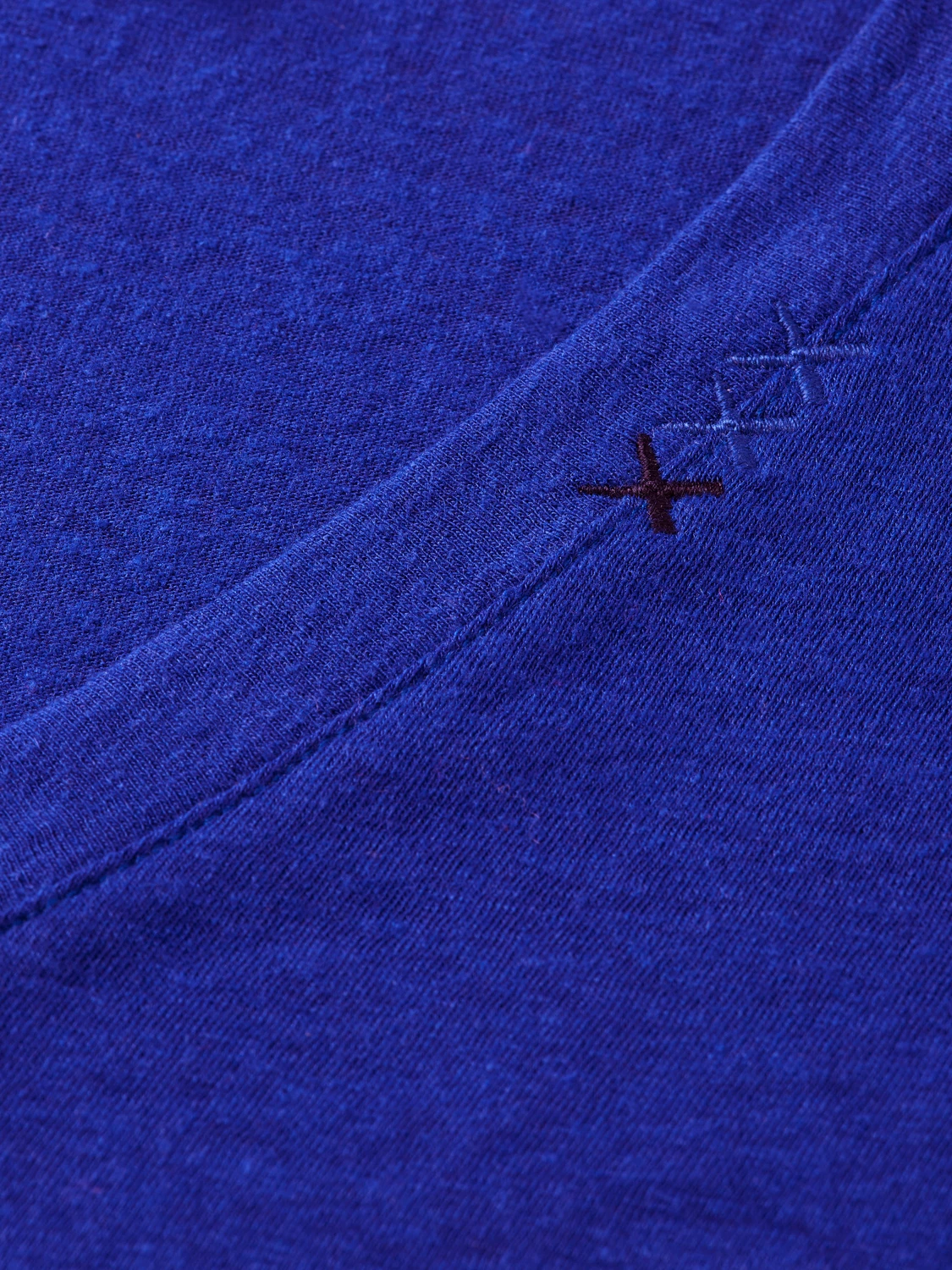 Scotch & Soda Embroidered Detail V Neck T-Shirt - Image 6